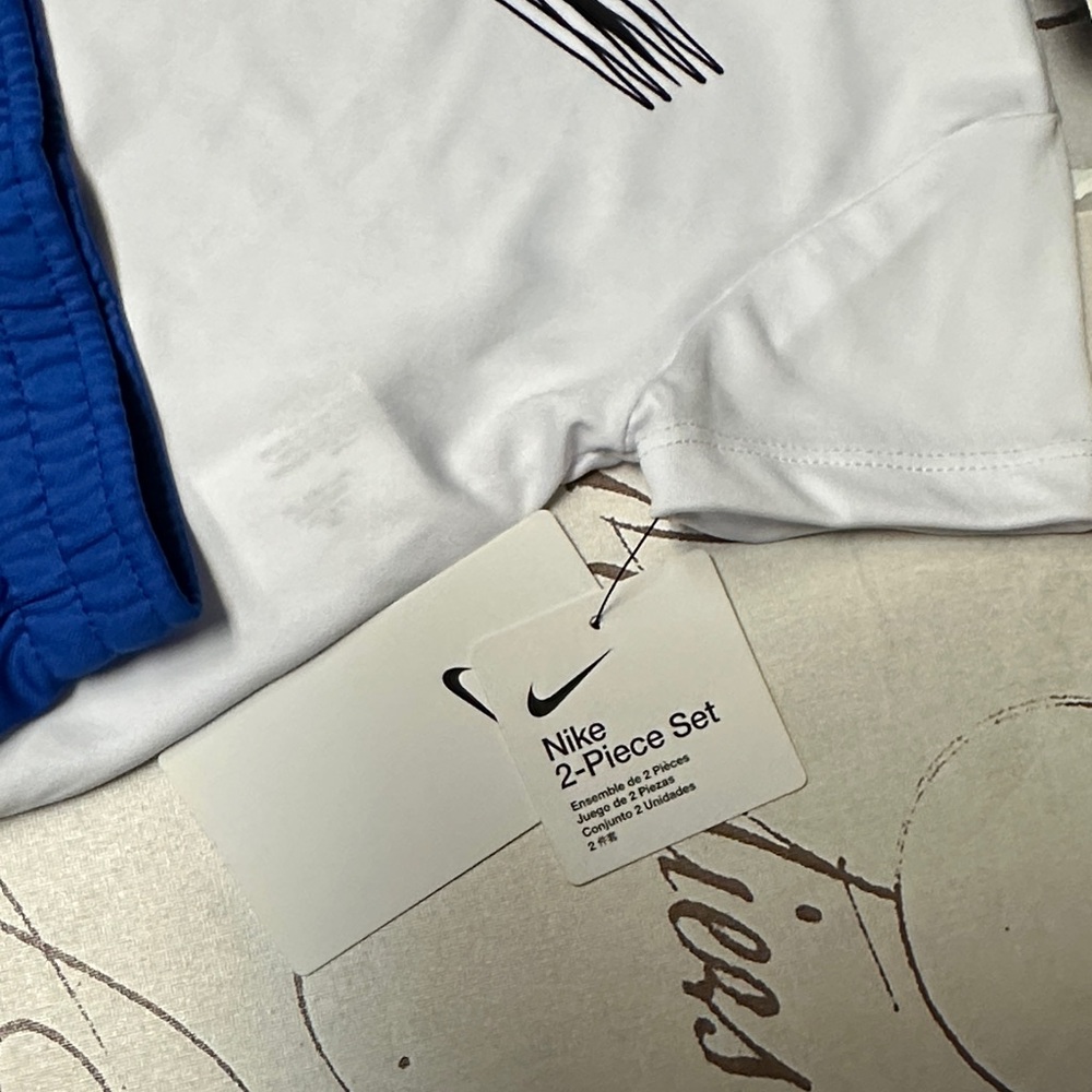 ❣️5|$25❣️Nike Athletic Royal Blue Shorts with White Swoosh Tee Set. 🆕 - Picture 2 of 4